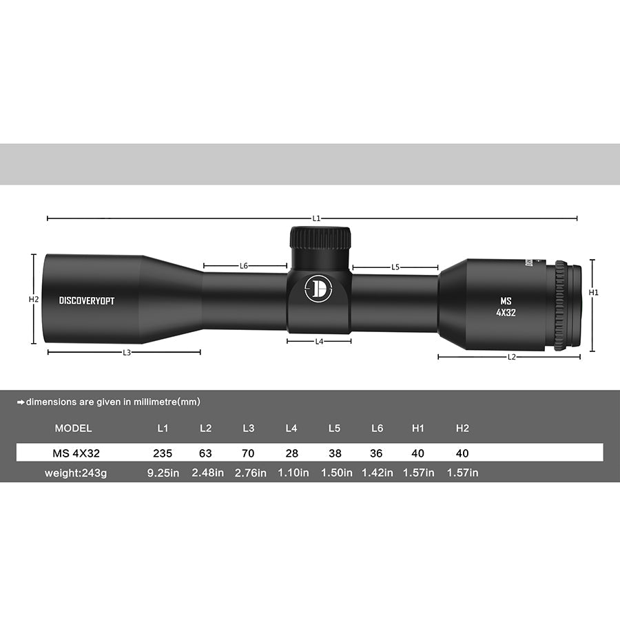 MS 4X32 enhanced shock-resistant protective cover Optics scope