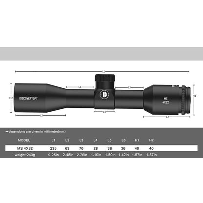 MS 4X32 enhanced shock-resistant protective cover Optics scope