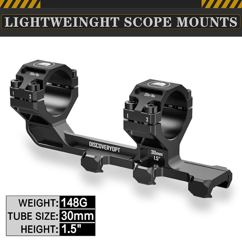 0 MOA Scope Mount, 30mm Cantilever Mount, 1.5inch Scope Mount, Picatin