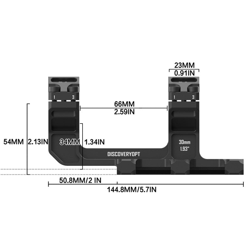 0 MOA Scope Mount, 30mm Cantilever Mount, 1.93inch Scope Mount, Picati