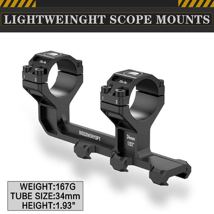 0 MOA Scope Mount, 34mm Cantilever Mount, 1.93inch Scope Mount, Picati