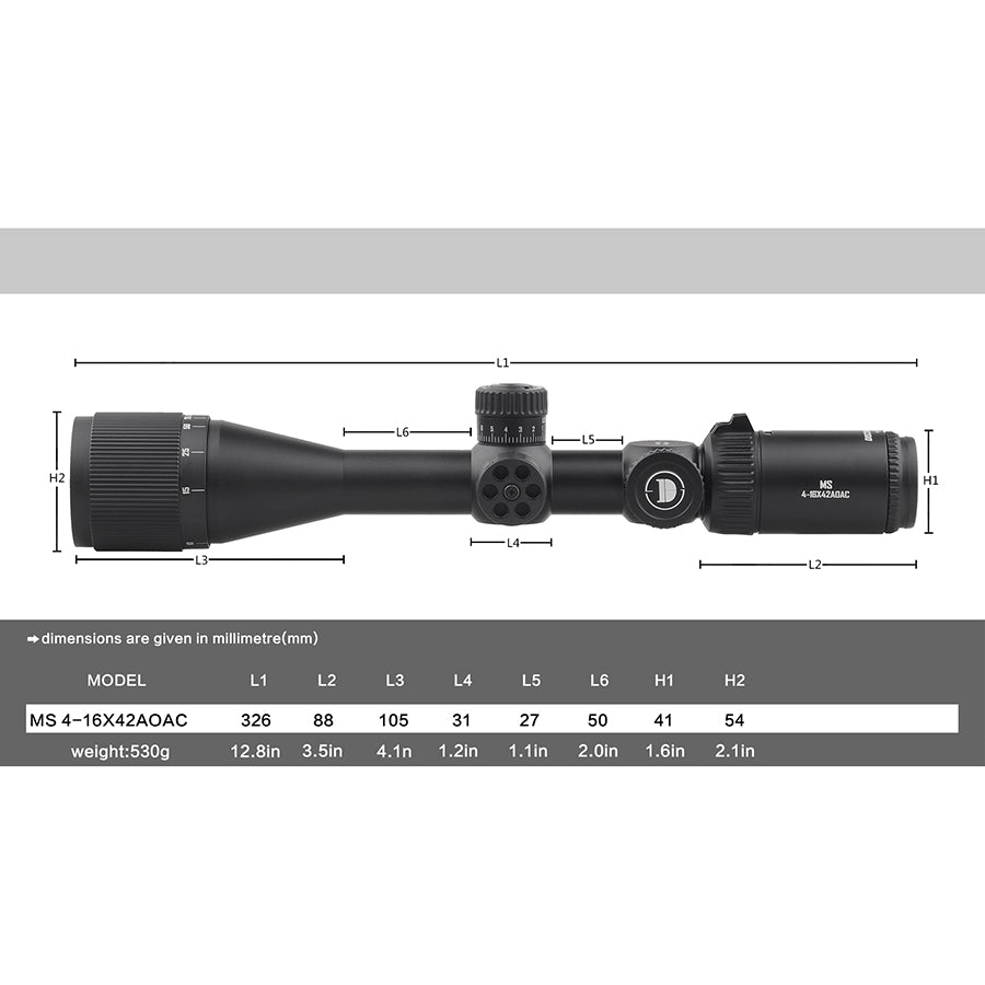 MS 4-16X42AOAC enhanced shock-resistant protective cover Optics scope