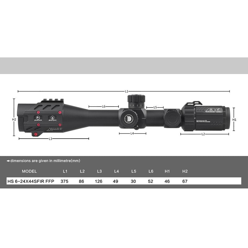 HS 6-24X44SFIR FFP optics Scopes