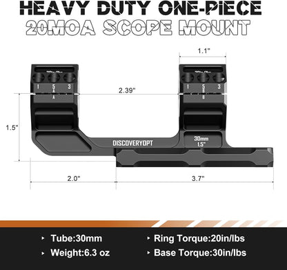 Heavy Duty Cantilever Scope Mount, 20 MOA, 34mm/30mm, 1.5 inch-DISCOVERYOPT